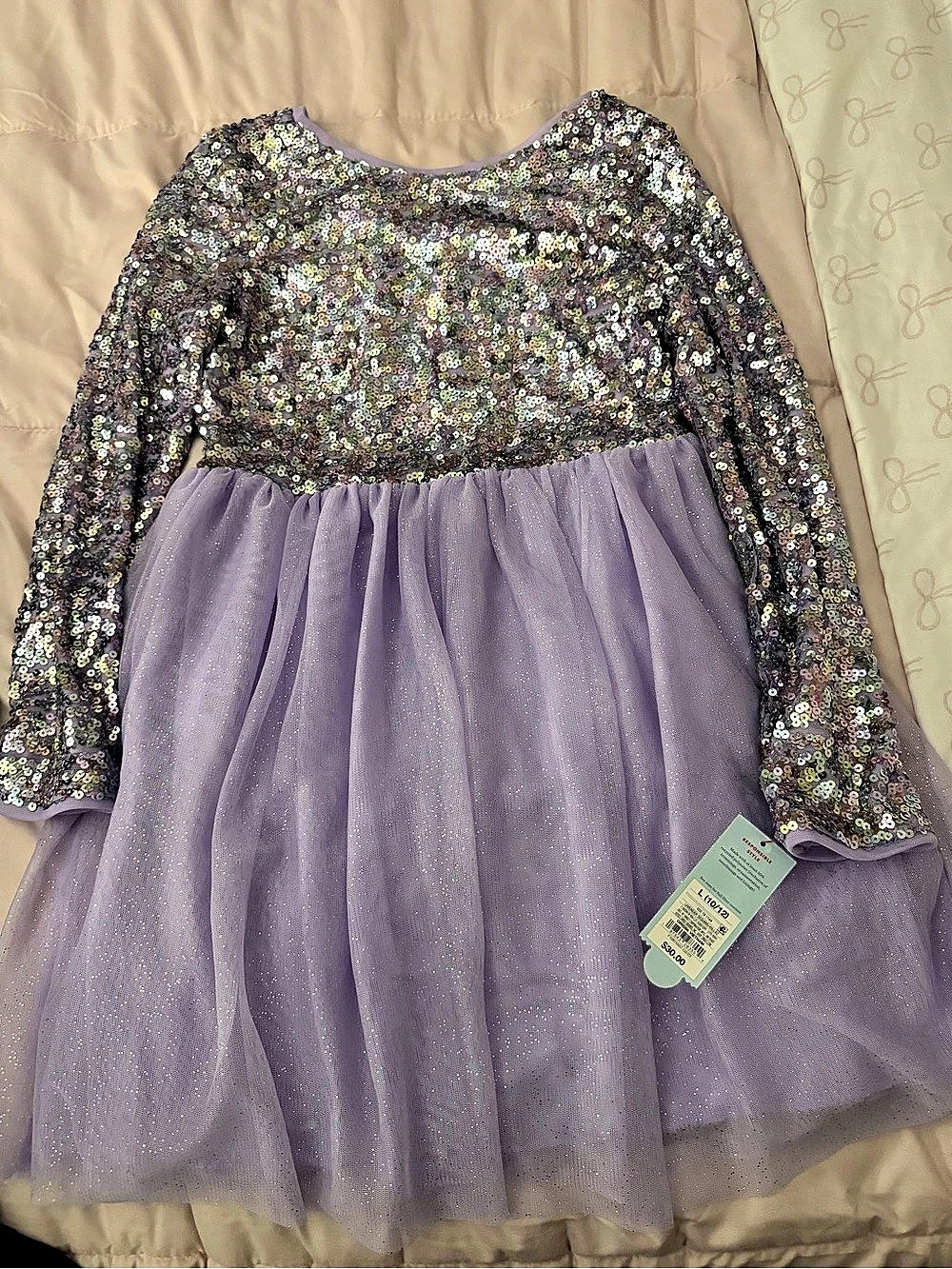 Cat & Jack Girls Sequin Tulle Formal Dress NWT